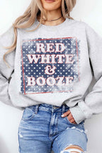RED WHITE AND BOOZE USA GRAPHIC SWEATSHIRT