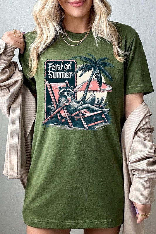 Feral Girl Summer Graphic T Shirts