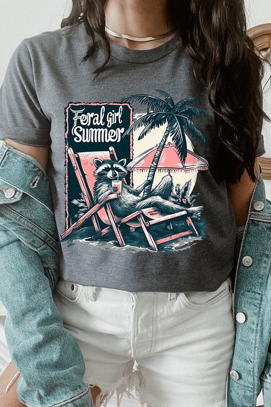 Feral Girl Summer Graphic T Shirts