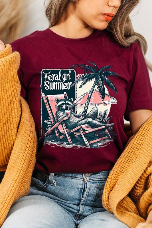 Feral Girl Summer Graphic T Shirts