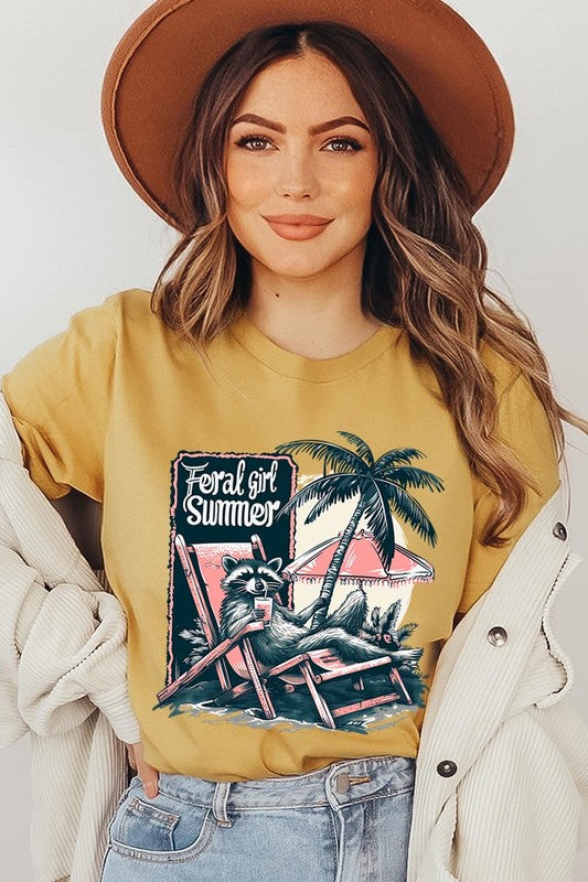 Feral Girl Summer Graphic T Shirts