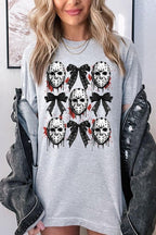 Horror Halloween Coquette Bow Graphic T Shirts