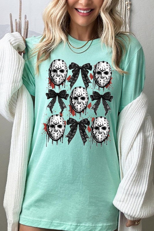 Horror Halloween Coquette Bow Graphic T Shirts