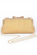 Mesh Rhinestone Soft Evening Clutch Bag