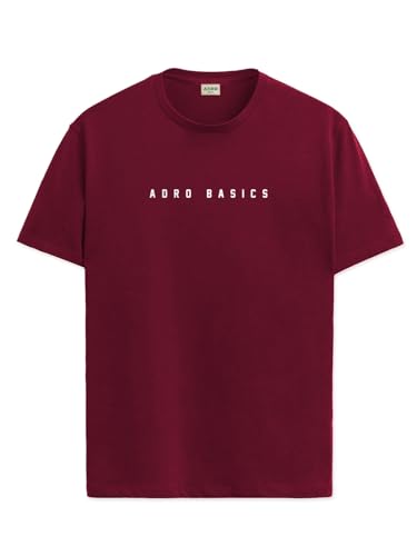 ADRO Men's Solid Regular Fit T-Shirt (RN24-AR2-MR_Maroon