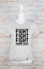 Fight Fight Fight Trump 2024 Softstyle Graphic Plus Size Tee T-Shirt