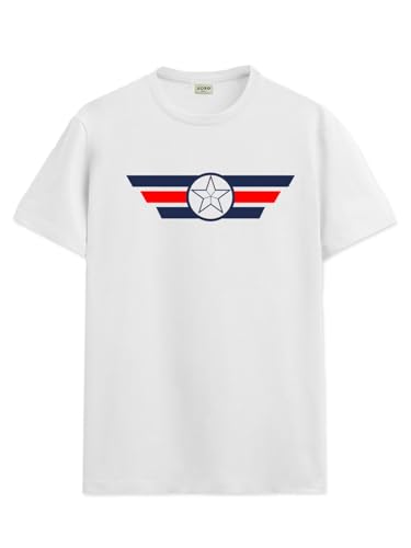 ADRO Tshirt for Men | Printed T Shirt for Men | 100% Cotton T-Shirt |Printed T Shirt | T-Shirts | RN24-CAP-WH-S White