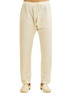 Diwas By Manyavar MenS Art Silk Solid Pyjama (Cream,S)