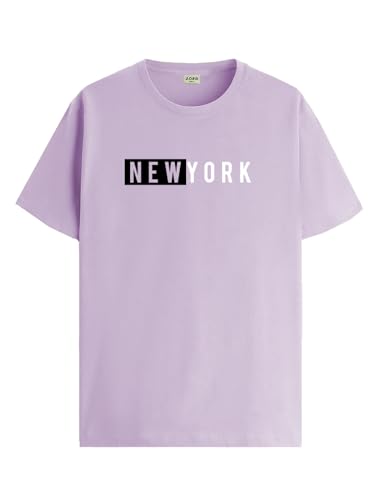 ADRO Men's Solid Regular Fit T-Shirt (RN24-NKY-PU_Purple