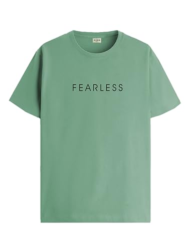 ADRO Men's Solid Regular Fit T-Shirt (RN24-FRL-PT_Pista