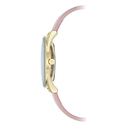 Nine West Women's NW/1994WTPK Gold-Tone and Pastel Pink Strap Watch