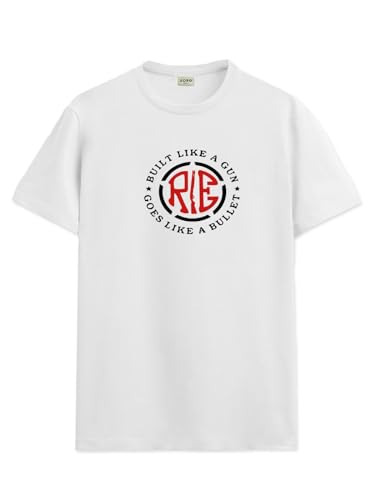 ADRO Tshirt for Men | Printed T Shirt for Men | 100% Cotton T-Shirt |Printed T Shirt | T-Shirts | RN24-BUL-WH-L White