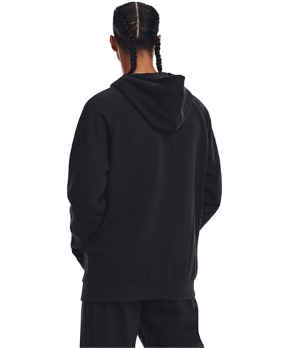 Under Armour Men's Rival Fleece Logo Hoodie, (001) Black / / White, Small Tall