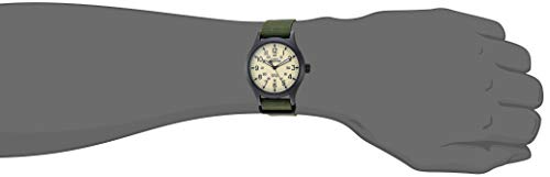Timex Men's Expedition Scout 40mm Watch - Black Case Cream Dial with Green Fabric Strap
