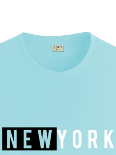 ADRO Men's Solid Regular Fit T-Shirt (RN24-NKY-MI_Mint