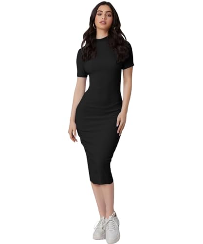 Leriya Fashion One-Piece Dress for Women Bodycon Long | Birthday Dress for Women(Small, Black)