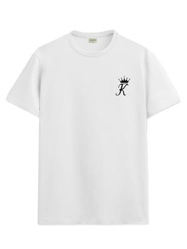 ADRO T-Shirts for MenChest Printed T-Shirt for MenCotton Tshirt for Men|RN24-STICK-KK-WH-XL White