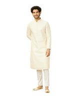 Manyavar Mens White Spandex Trouser
