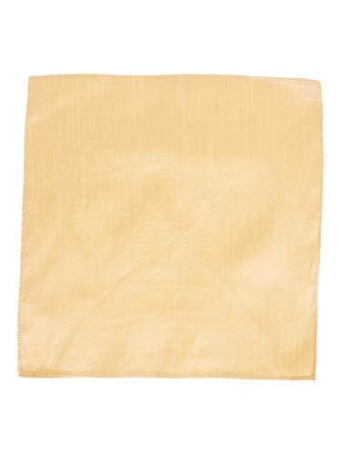 Manyavar MenS Art Silk Solid Pocket Square (Beige)