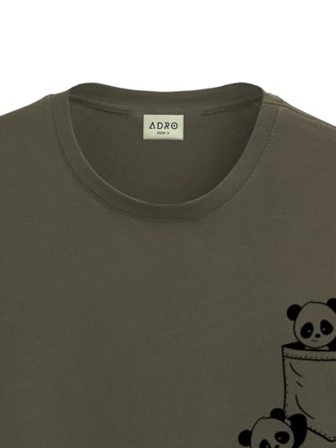ADRO Regular Fit Tshirt for Men | Printed T Shirt for Men | 100% Cotton T-Shirt |Printed T Shirt | T-Shirts | Rn24-Poc-Ol-M Oliv