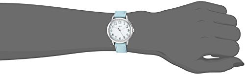 Timex Women's Easy Reader 30mm Watch - Silver-Tone Case White Dial with Light Blue Leather Strap