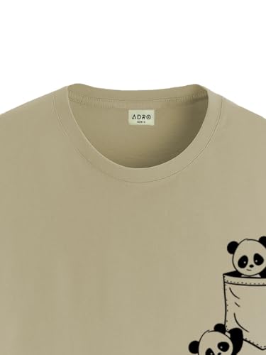 ADRO Tshirt for Men | Printed T Shirt for Men | 100% Cotton T-Shirt |Printed T Shirt | T-Shirts | RN24-POC-BE-2XL Beige