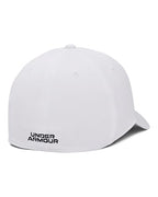 Under Armour Men's Blitzing Cap Stretch Fit, (100) White / / Black, X-Large/XX-Large