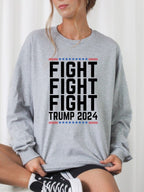 Fight Fight Fight Trump 2024 Graphic Sweatshirt Plus Size
