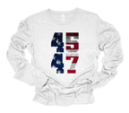 45 47 Trump America Long Sleeve Tee Plus Size T-Shirt