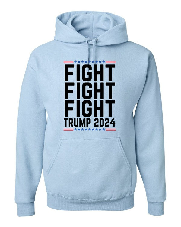 Fight Fight Fight 2024 Graphic Hoodie Plus Size