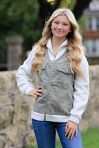 Zip up denim jacket