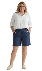 Women's Pull-On Denim and Twill Shorts — Stretch Waist No Zipper