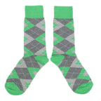 Kelly Green Gray Argyle Men’s Dress Socks