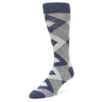 Navy Gray Argyle Men’s Dress Socks Made in USA
