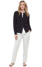 Women's Classic Button Front Cable Knit Cardigan — Soft Acrylic