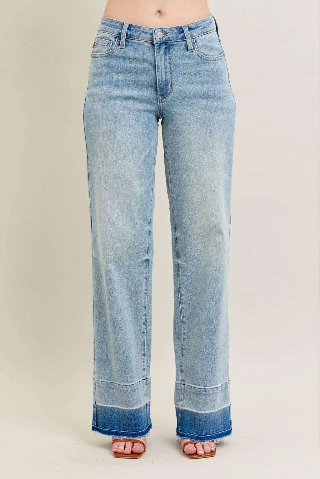 Women's Jeans Jeans - Plus Size Wide Leg - Released Hem Denim
