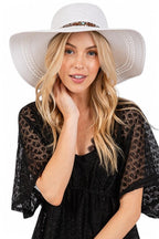 Evil Eye Hatband Floppy Straw Sun Hat