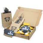 Customizable Groomsmen Gift Set Mustard Yellow Gray Argyle Men’s Dress Socks