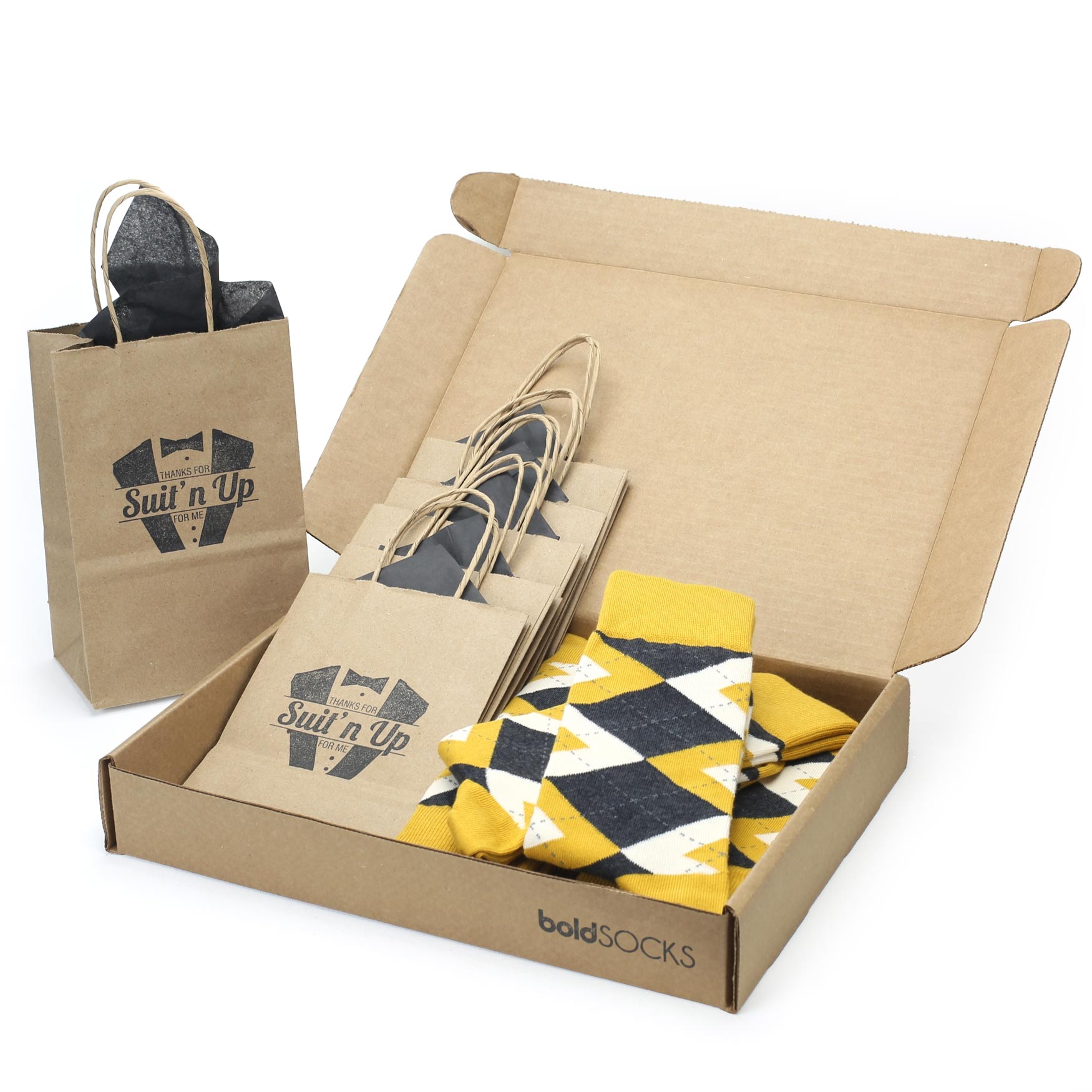 Customizable Groomsmen Gift Set Mustard Yellow Gray Argyle Men’s Dress ...