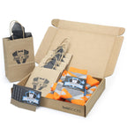 Customizable Groomsmen Gift Set Tangerine Orange Grey Argyle Men’s Dress Socks