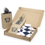 Customizable Groomsmen Gift Set Petal Pink Blush Navy Argyle Men’s Dress Socks
