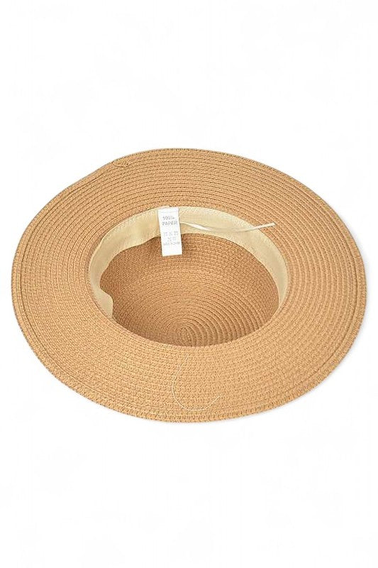 Iconic Bee Accent Straw Fedora Hat