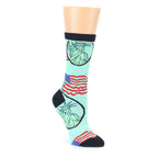 Mint Black Lady Liberty Socks - Women's Novelty Socks