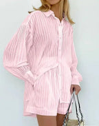 Miss Sparkling 2-piece matching long sleeve and shorts set