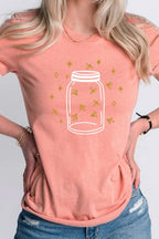 Fireflies in a Jar Glow Summer Nights Graphic Tee T-Shirt