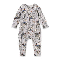 Western Cowboy Rodeo Zipper Baby Romper - Bamboo Convertible