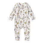 Safari Snuggles Zipper Romper - Bamboo Baby Outfit
