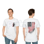 250th Anniversary Distressed American Flag T-Shirt – Semiquincentennial Revolutionary Soldier Graphic Tee