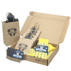 Customizable Groomsmen Gift Set Yellow Gray Polka Dot Men's Dress Socks