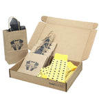 Customizable Groomsmen Gift Set Yellow Gray Polka Dot Men's Dress Socks